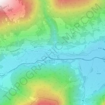 Mappa topografica Wald im Pinzgau, altitudine, rilievo
