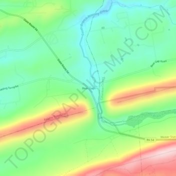 Mappa topografica Bear Gap, altitudine, rilievo