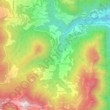 Mappa topografica Auvrascio, altitudine, rilievo