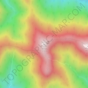 Mappa topografica Mount Sunday, altitudine, rilievo