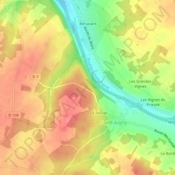 Mappa topografica La Vichère, altitudine, rilievo