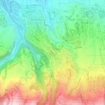 Mappa topografica Grande Montée, altitudine, rilievo