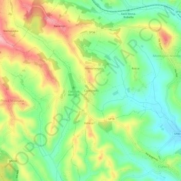 Mappa topografica Carboneri, altitudine, rilievo