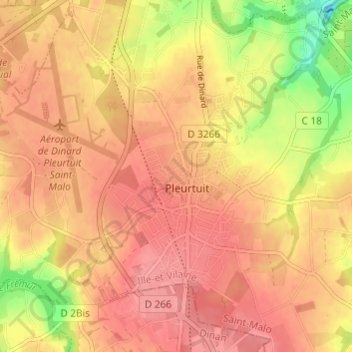 Mappa topografica L'Ouche, altitudine, rilievo