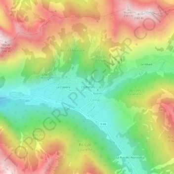 Mappa topografica L'Ochette, altitudine, rilievo