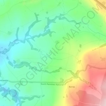 Mappa topografica South Stainmore, altitudine, rilievo