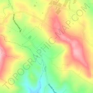 Mappa topografica Contrada Sirtino, altitudine, rilievo