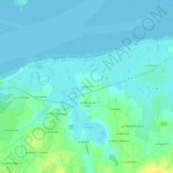 Mappa topografica Le Tertre, altitudine, rilievo