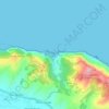 Mappa topografica Baia Vallugola, altitudine, rilievo