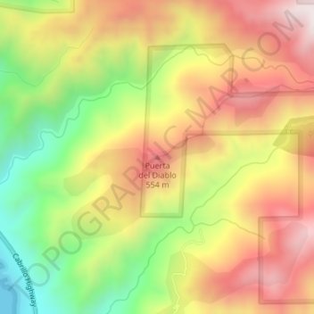 Mappa topografica Puerta del Diablo, altitudine, rilievo