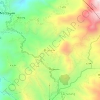 Mappa topografica Bulalacao, altitudine, rilievo
