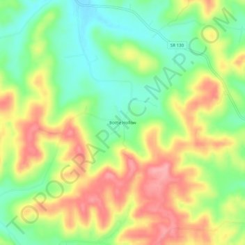 Mappa topografica Bottle Hollow, altitudine, rilievo