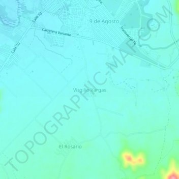 Mappa topografica Virgilio Vargas, altitudine, rilievo