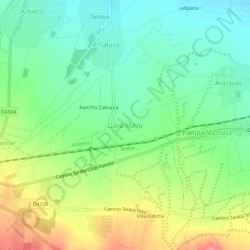 Mappa topografica Llave Mayu, altitudine, rilievo