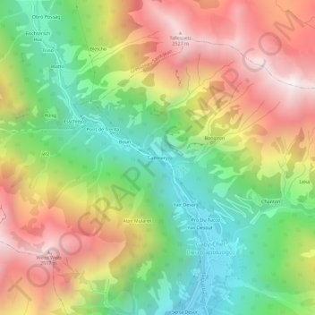 Mappa topografica Gattinery, altitudine, rilievo