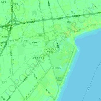 Mappa topografica 海宁高新技术产业园区, altitudine, rilievo