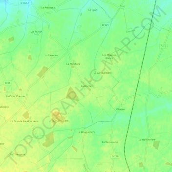 Mappa topografica La Briche, altitudine, rilievo