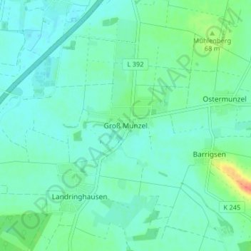 Mappa topografica Groß Munzel, altitudine, rilievo