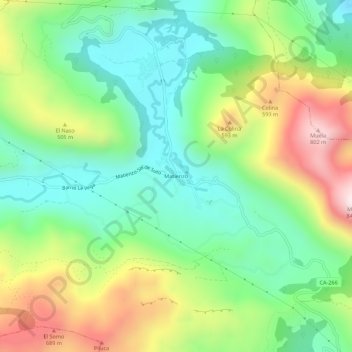 Mappa topografica Matienzo, altitudine, rilievo