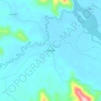 Mappa topografica Venenillo, altitudine, rilievo