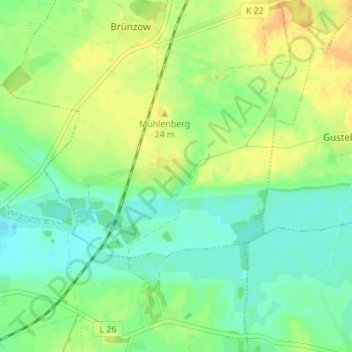 Mappa topografica Stilow, altitudine, rilievo