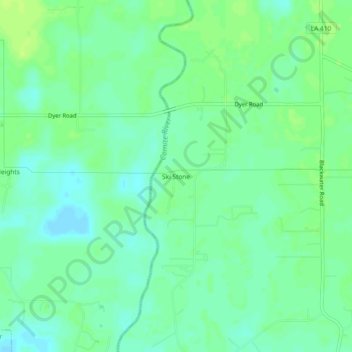 Mappa topografica Ski Stone, altitudine, rilievo