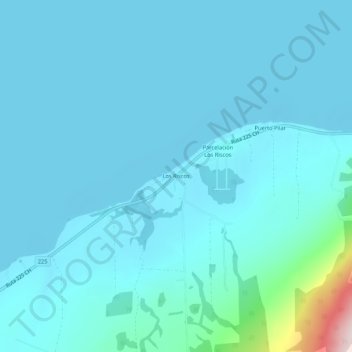Mappa topografica Los Riscos, altitudine, rilievo