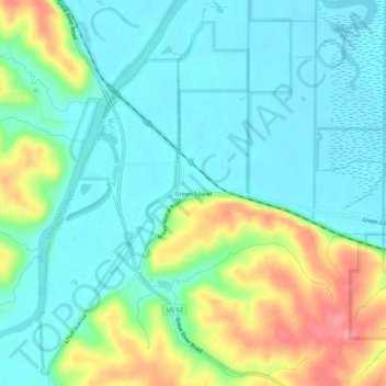 Mappa topografica Green Island, altitudine, rilievo