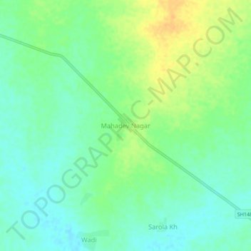 Mappa topografica Mahadev Nagar, altitudine, rilievo