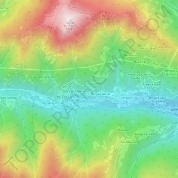 Mappa topografica Fasi, altitudine, rilievo