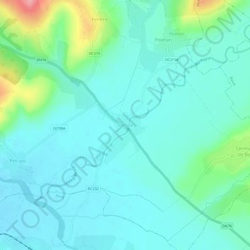 Mappa topografica Pocola, altitudine, rilievo