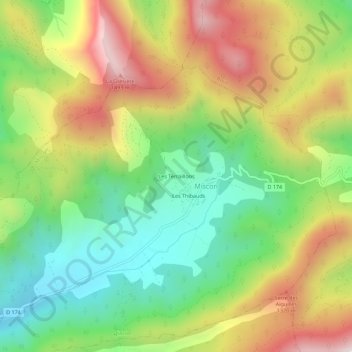 Mappa topografica Les Terraillons, altitudine, rilievo
