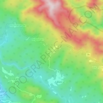 Mappa topografica Mailhi, altitudine, rilievo