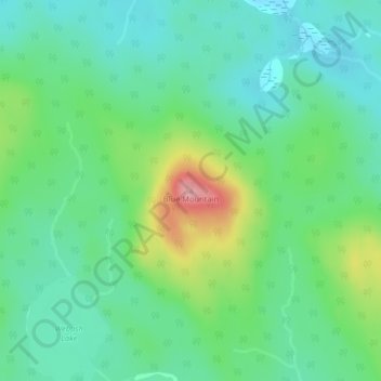 Mappa topografica Blue Mountain, altitudine, rilievo