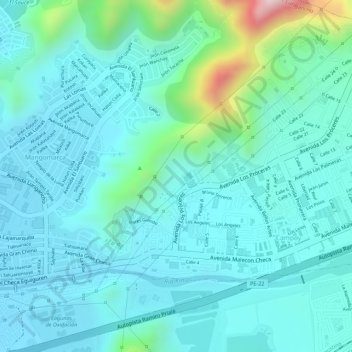 Mappa topografica Fortaleza de Campoy, altitudine, rilievo