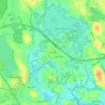 Mappa topografica Montrose, altitudine, rilievo