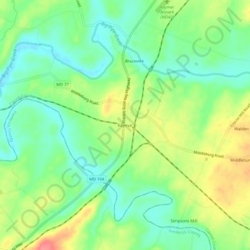 Mappa topografica Keymar, altitudine, rilievo