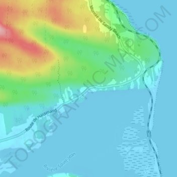 Mappa topografica Haldimand, altitudine, rilievo
