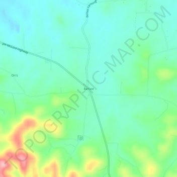 Mappa topografica Belfast, altitudine, rilievo