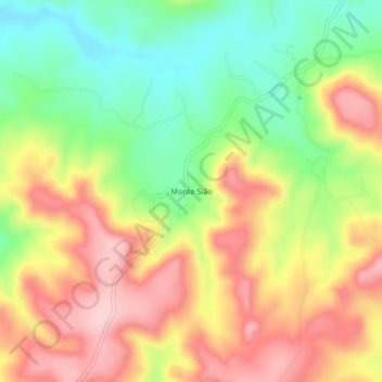 Mappa topografica Monte Sião, altitudine, rilievo