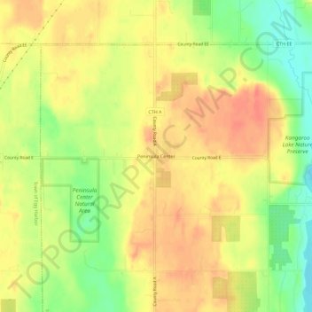 Mappa topografica Peninsula Center, altitudine, rilievo