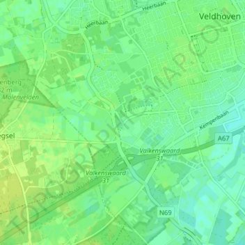 Mappa topografica Schoot, altitudine, rilievo