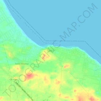 Mappa topografica Taiba, altitudine, rilievo