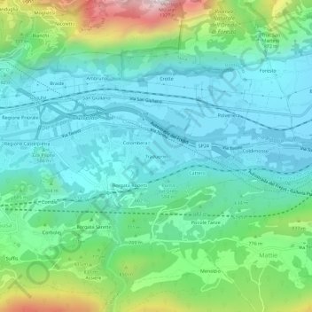 Mappa topografica Traduerivi, altitudine, rilievo