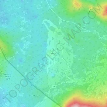 Mappa topografica Lipizza, altitudine, rilievo