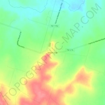 Mappa topografica Indian Gap, altitudine, rilievo