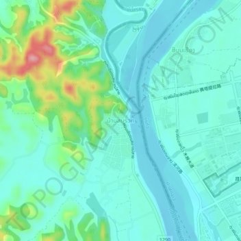 Mappa topografica Ban Sob Ruak, altitudine, rilievo