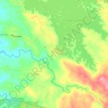 Mappa topografica Bukal, altitudine, rilievo