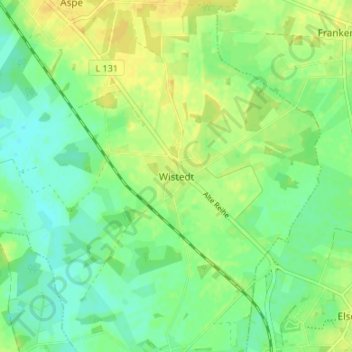 Mappa topografica Wistedt, altitudine, rilievo