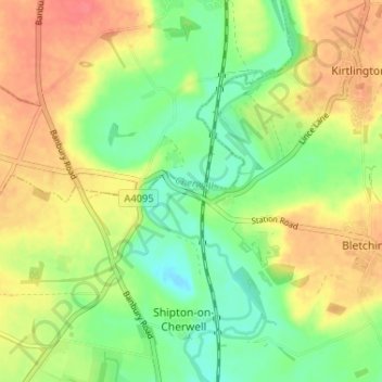 Mappa topografica Enslow, altitudine, rilievo